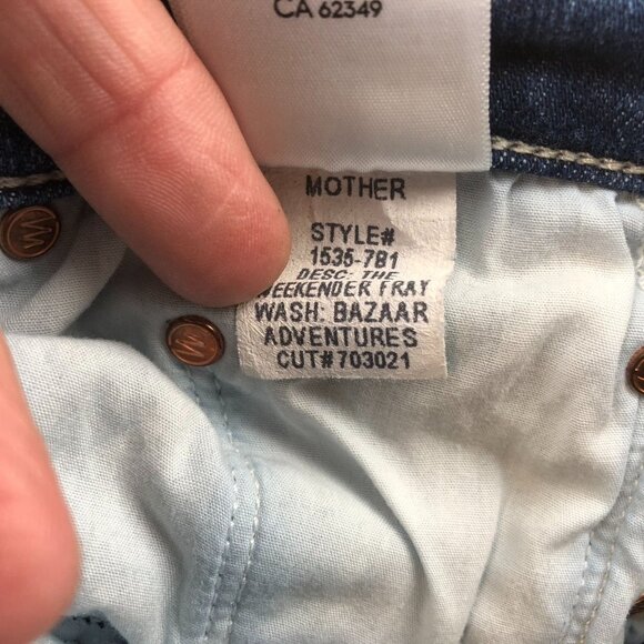 Mother Woman's Jeans Size 27 The Weekender Fray Blue Denim Flared Jeans - Picture 10 of 16